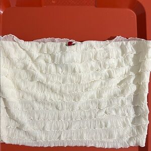 Tilly's White Ruffled Crop Top